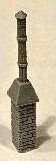 Bar Mills 2036 HO 1-13/16" Unpainted Brick Chimney with Smokestack (Pack of 3)
