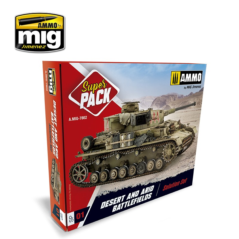 Mig Jimenez AMIG7802 Desert & Arid Battlefields Super Pack Weathering Set