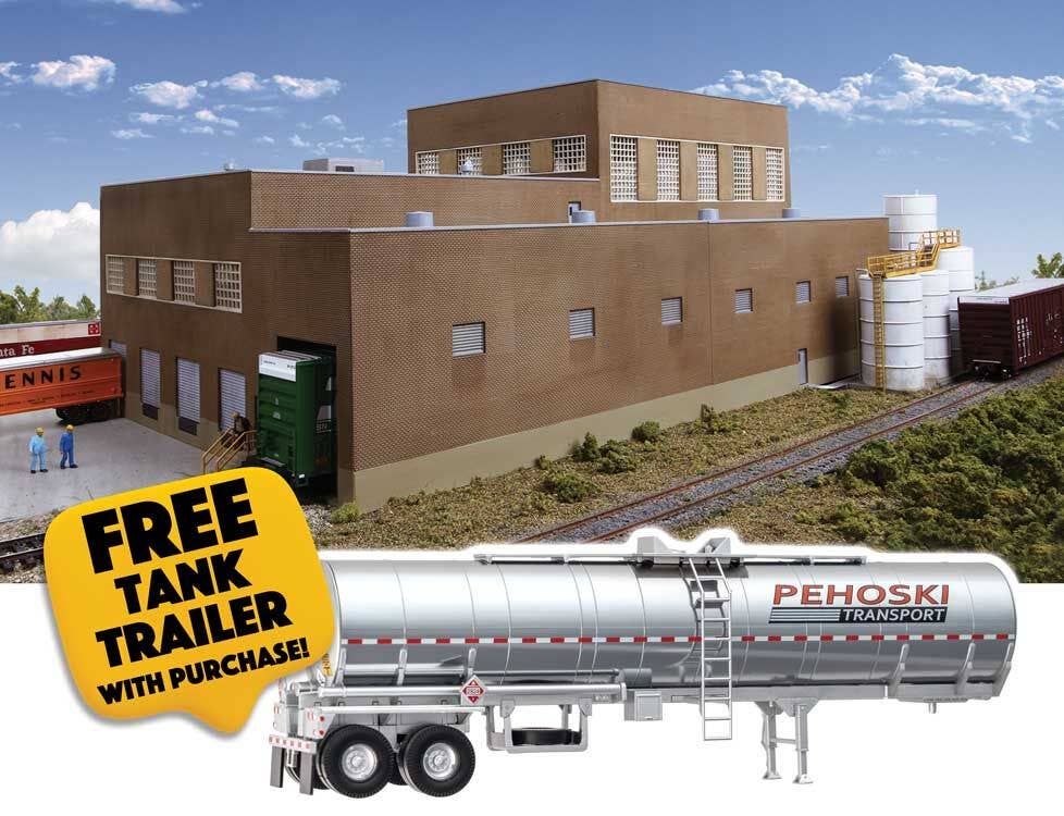 Walthers 933-B3902 HO Superior Paper Maper Mill Building Kit with Tank Trailer