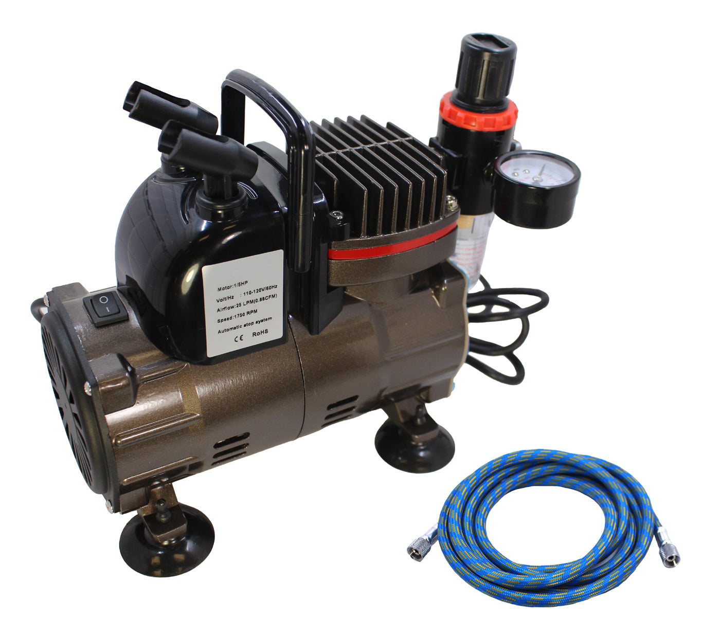 Spaz Stix SZX50000C Airbrushing Air Compressor with Hose and Regulator