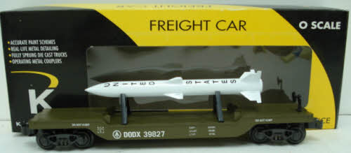 K-Line K662-8012 O Gauge U.S. Army Flatcar w/ Missile #39827 LN/Box