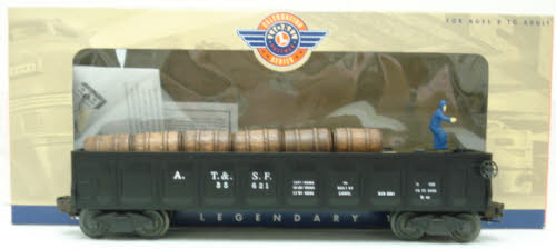 Lionel 6-26757 PWC 35621 O Gauge AT&SF Operating Barrel Car LN/Box