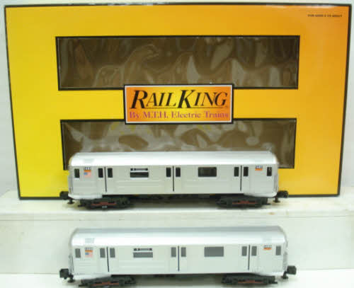 MTH 30-2671-3 O MTA R62 Subway Set Add-On Non-Powered Set (Set of 2) LN/Box
