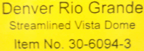 MTH 30-6094 O Denver & Rio Grande O-27 Streamlined Passenger Car Set (Set of 4) LN/Box