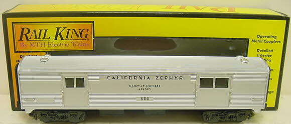 MTH 30-6050 O Gauge "California Zephyr" Streamlined Baggage Car LN/Box