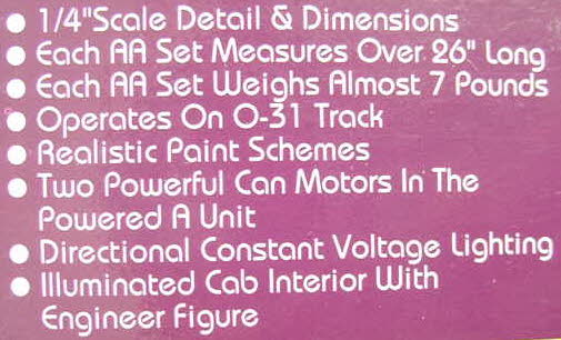 MTH 20-2152-1 L&N F-3 AA Diesel Engine Set #800/801 w/PS1 LN/Box