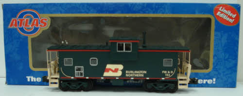 Atlas 6606 O Gauge Burlington Northern Lighted Caboose #154 (3-Rail) LN/Box