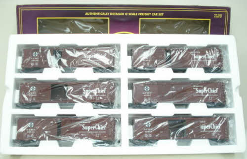 MTH 20-90075 O Gauge Santa Fe Double Door 50' Boxcar Set (Set of 6) LN/Box