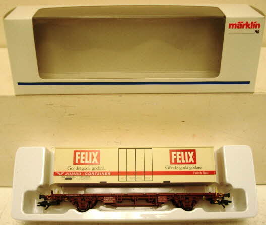Marklin 47721 HO Flatcar w/Felix Container