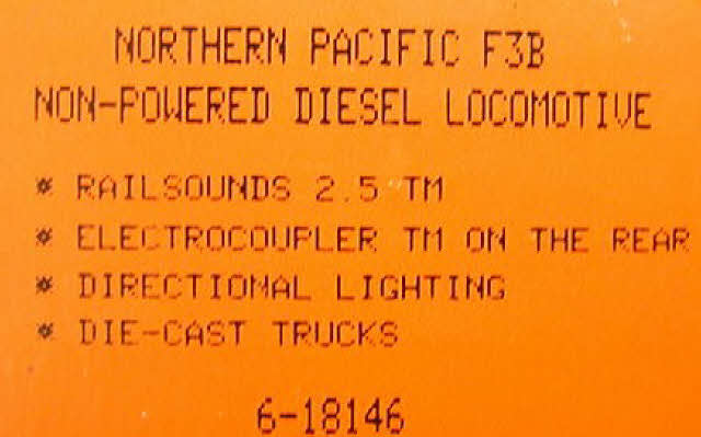 Lionel 6-18147 O Gauge Northern Pacific F3 AB Diesel Locomotive Set #2390A/2390C LN/Box