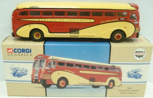 Corgi 98464 1:50 Burlington Trailways Yellow Coach 743 Bus