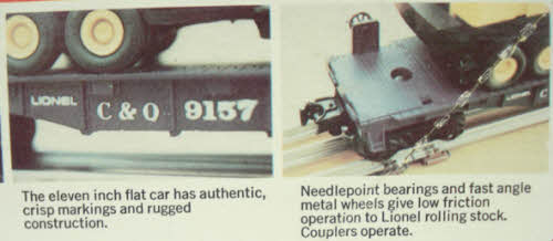 Lionel 6-9157 O Gauge Chesapeake & Ohio Flatcar with Construction Crane Kit LN/Box