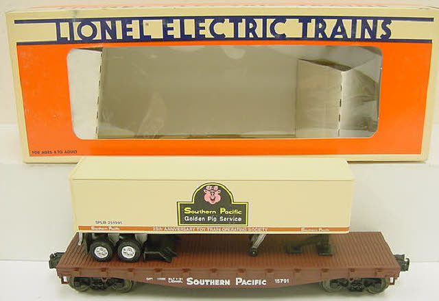 Lionel 6-17889 O Gauge TTOS Southern Pacific Flatcar with Trailer #15791 EX/Box