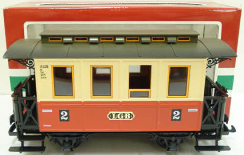 LGB 3011 G Scale LGB 2nd Class Red/Cream Passenger Coach Car LN/Box