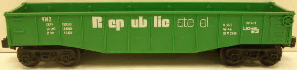 Lionel 6-9142 O-Gauge Republic Steel Gondola