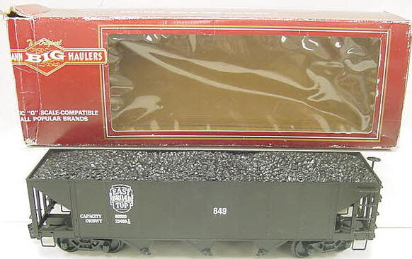 Bachmann 98230 G Scale East Broad Top 3-Bay Hopper w/Coal Load #849