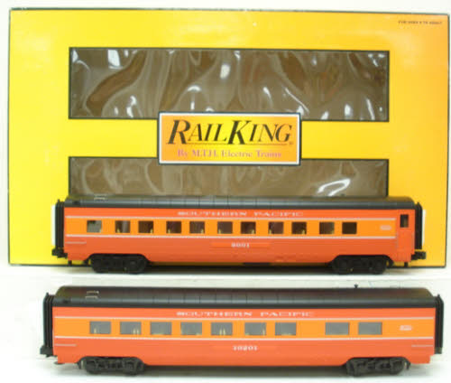 MTH 30-6744 O SP 60' Streamlined ABS Sleeper/Diner Passenger Car Set (Set of 2) LN/Box