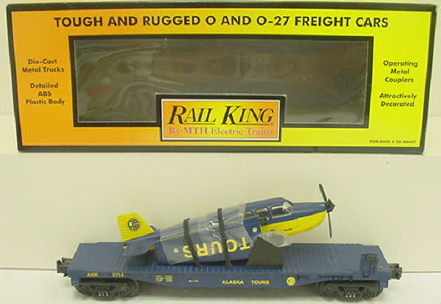 MTH 30-76049 Alaska Railroad Flatcar with Airplane LN/Box