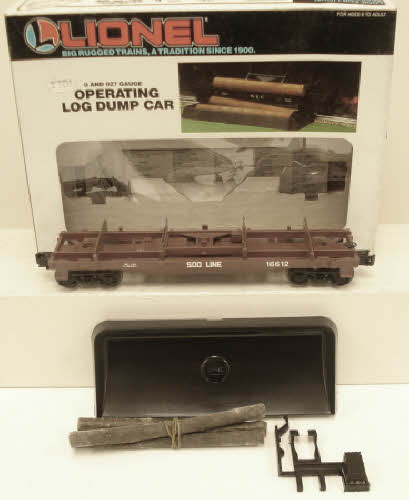 Lionel 6-16612 O Gauge SOO Line Operating Log Dump Car NIB