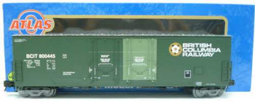 Atlas 6507-4 O Gauge British Columbia 53' Boxcar #800445 (3 Rail) NIB