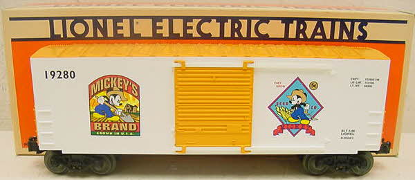 Lionel 6-19280 O Gauge Disney Mickey Wheat Hi-Cube Boxcar #19280 LN/Box