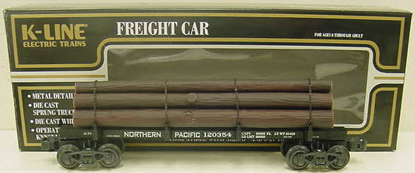 K-Line K663-1851 NP Die-Cast Skeleton Log Car w/6 Logs LN/Box