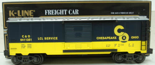 K-Line K641-1251 O Gauge Chesapeake & Ohio Boxcar # 6411251 LN/Box