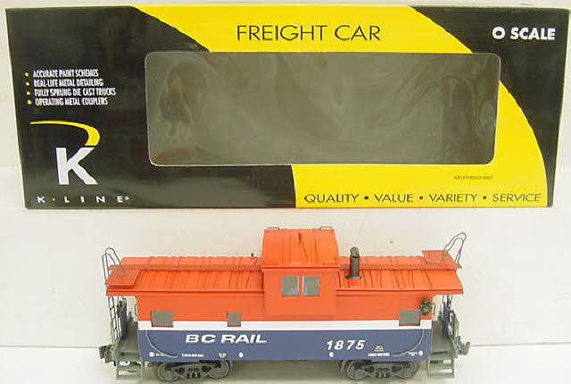 K-Line K613-8012 BC Rail Extended Vision Lighted Caboose MT/Box