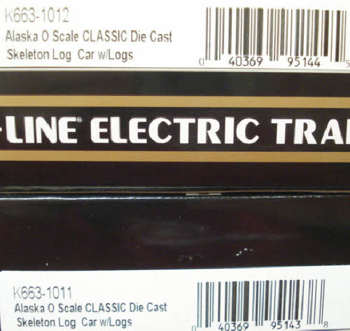 K-Line K1211 Alaska Logging O Gauge Diesel Train Set LN/Box