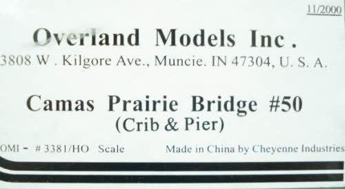 Overland 3381 Brass Camas Prairie Bridge #50 w/ Crib & Pier