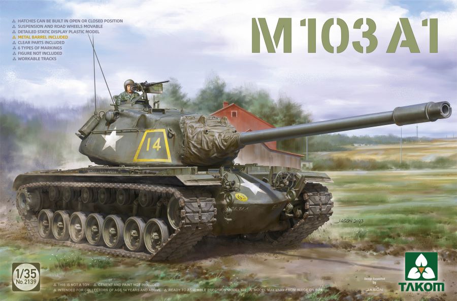 Takom 2139 1:35 M103A1 Military Tank Model Kit