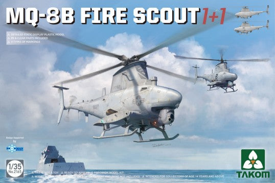 Takom 2165 1:35 MQ-8B Fire Scout Helicopter Plastic Model Kit