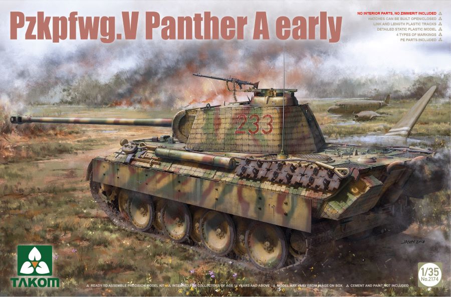 Takom 2174 1:35 Pz.Kpfw.V Sd.Kfz171 Panther Ausf A Early Military Tank Model Kit