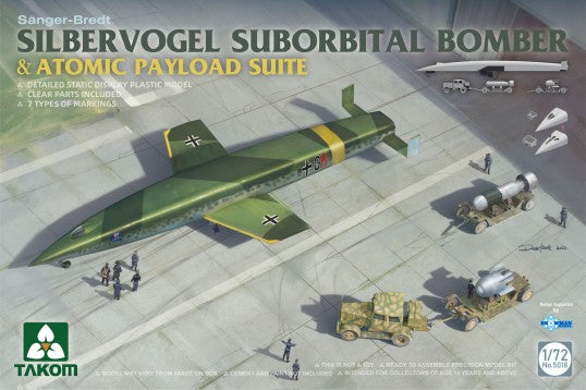 Takom 5018 1:72 Sanger-Bredt Silbervogel Suborbital Bomber Military Plane Kit
