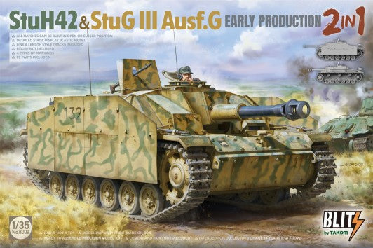 Takom 8009 1:35 StuH 42 & StuG III Ausf.G Early Military Tank Model Kit