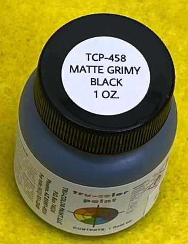 Tru-Color 458 Railroad Color Acrylic Paint Matte Grimy Black - 1 oz. Bottle