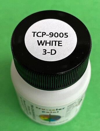 Tru-Color 9005 White 3D Railroad Color Acrylic Paint - 1 oz. Bottle