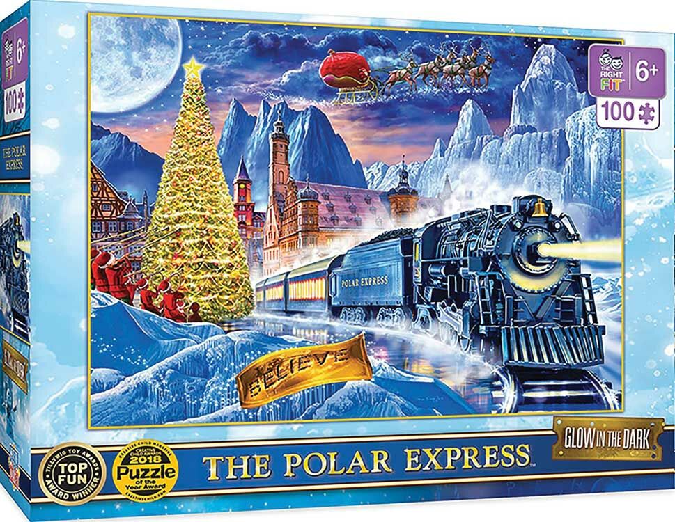 Train Enthusiast Vendors 119354 The Polar Express Glow 100 Piece Puzzle