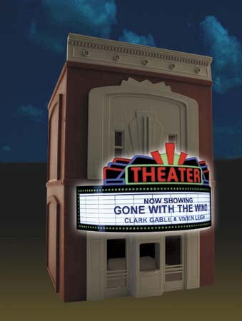 Ameri-Towne 967 O Theater With Lighted Marquee Building Kit MT/Box