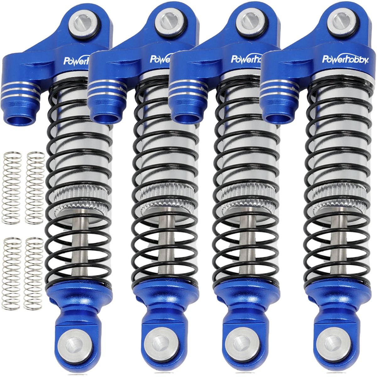 Power Hobby PHBTRX597Blue Traxxas TRX-4M Blue Aluminum 51mm Long Travel Shocks