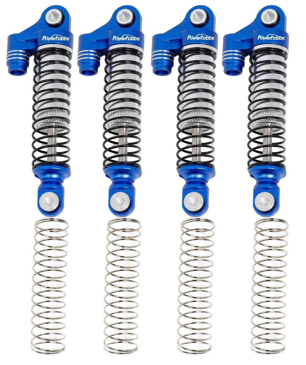 Power Hobby PHBTRX597Blue Traxxas TRX-4M Blue Aluminum 51mm Long Travel Shocks