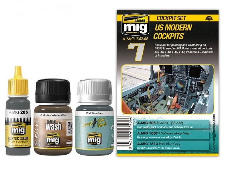 Mig Jimenez AMIG7436 US Modern Cockpits Set