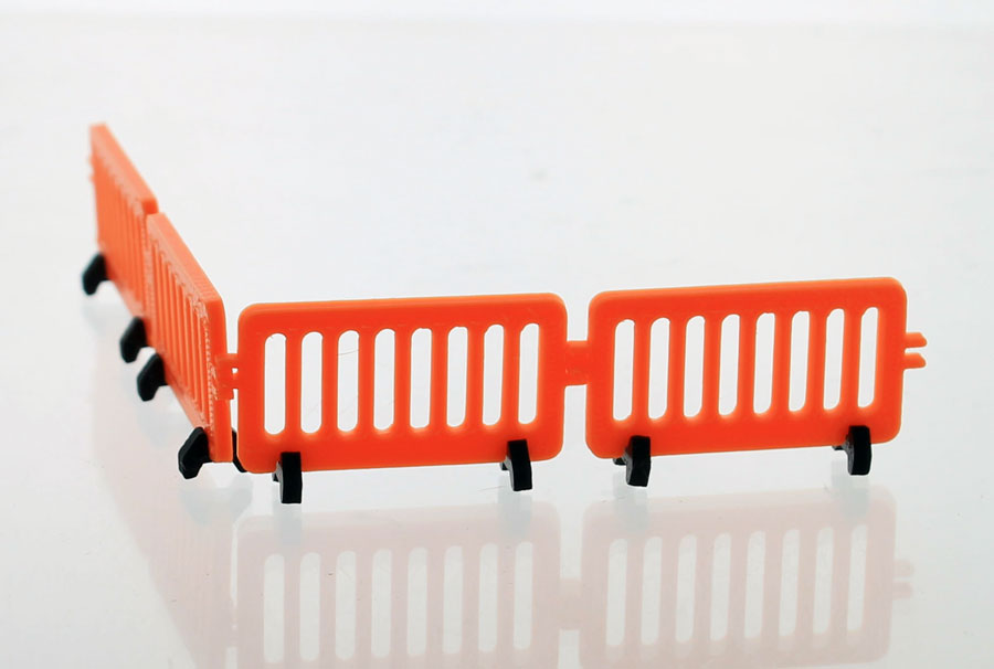 3D to Scale 50-103-OR 1:50 Orange Plastic Pedestrian Barricades (Pack of 4)