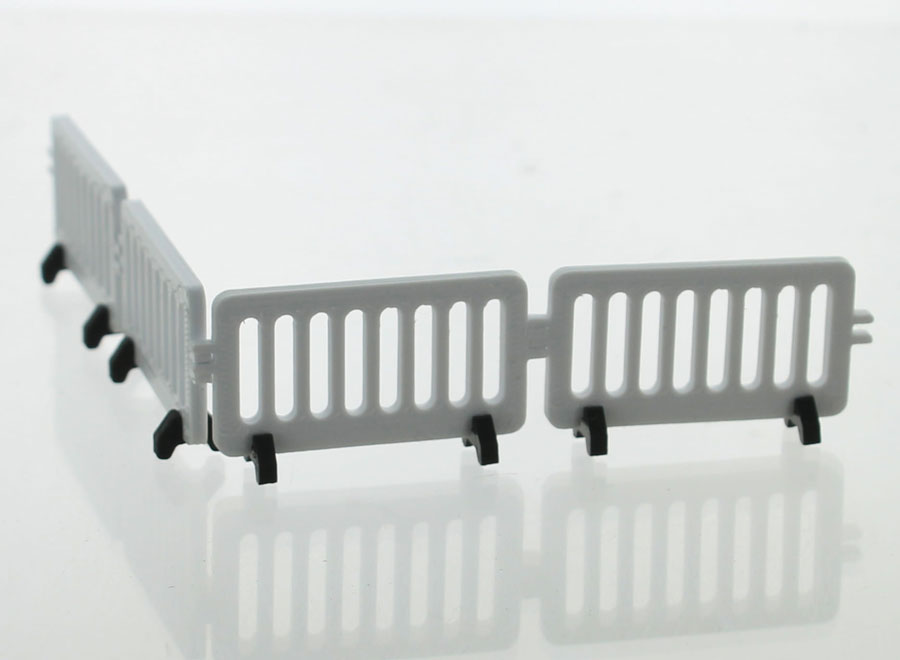 3D to Scale 50-103-WT 1:50 White Plastic Pedestrian Barricades (Pack of 4)
