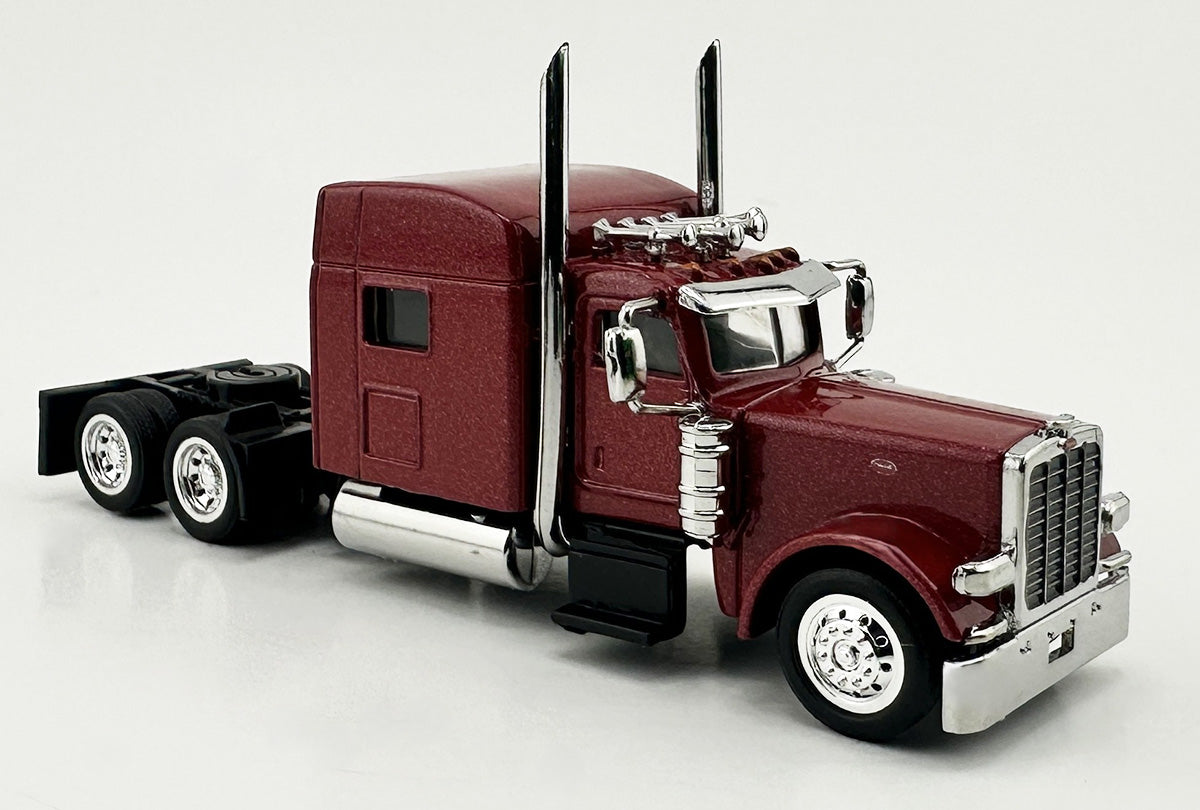 HO Logistics Replicas 38901 HO Metallic Red Peterbilt 389 with Sleeper Cab