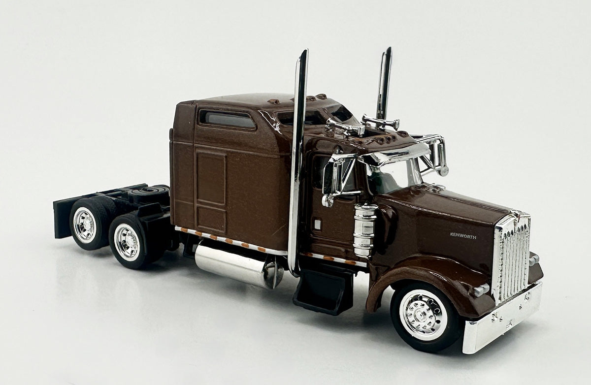 HO Logistics Replicas W90002 HO Brown Kenworth W900L 2-Axle Sleeper Cab