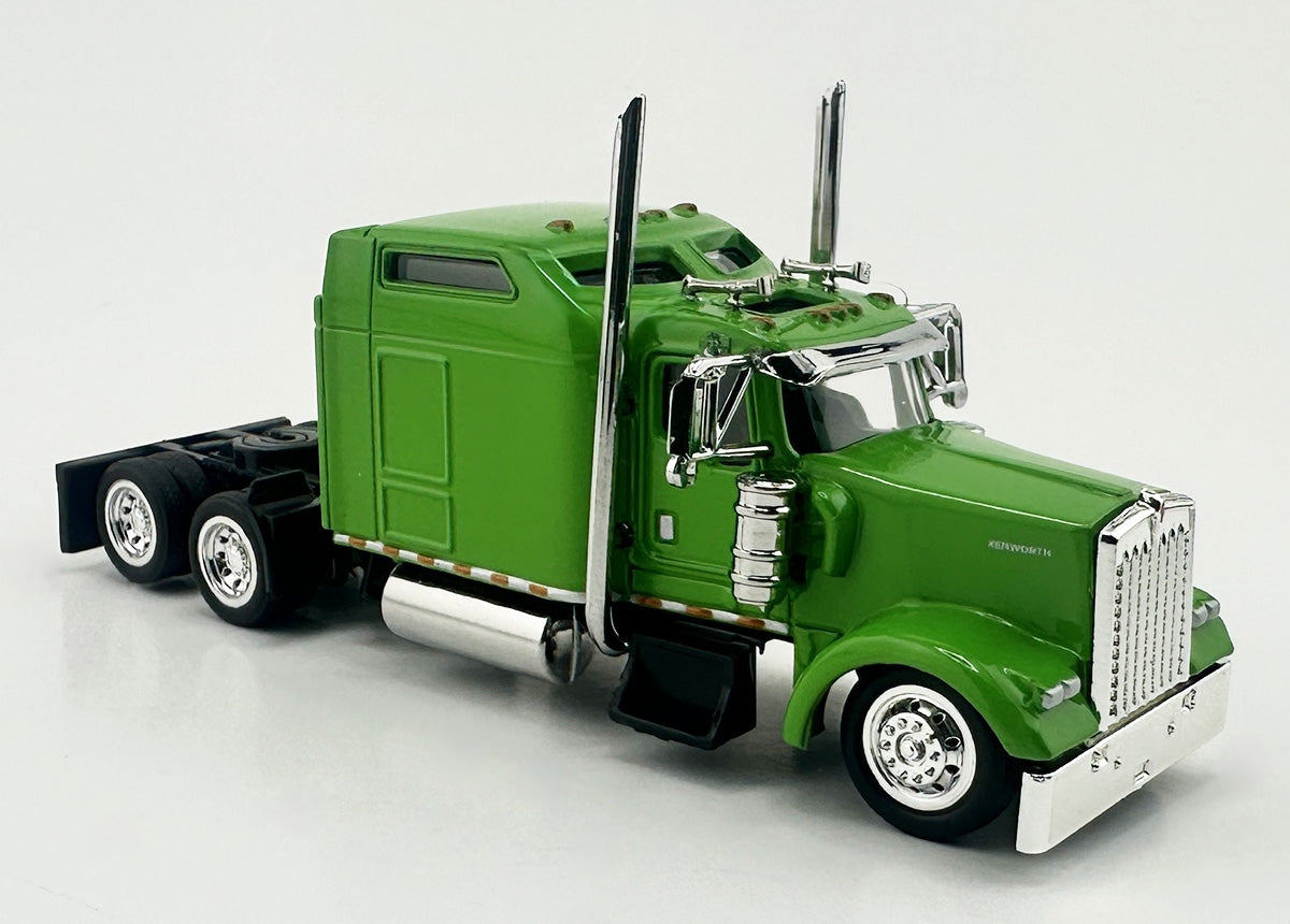 HO Logistics Replicas W90004 HO Lime Green Kenworth W900L 2-Axle Sleeper Cab