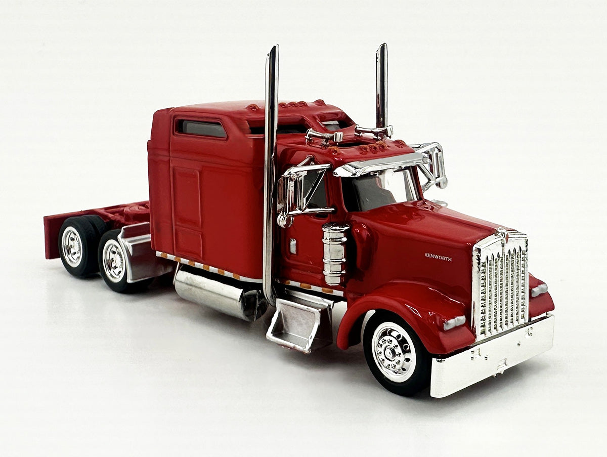 HO Logistics Replicas W90008 HO Red Kenworth W900L 2-Axle Sleeper Cab