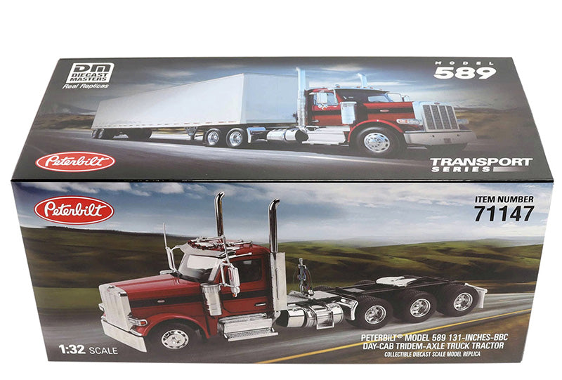 DieCast Masters 71147 1:32 Peterbilt Model 589 131 BBC Day Cab Tridem Axle Semi