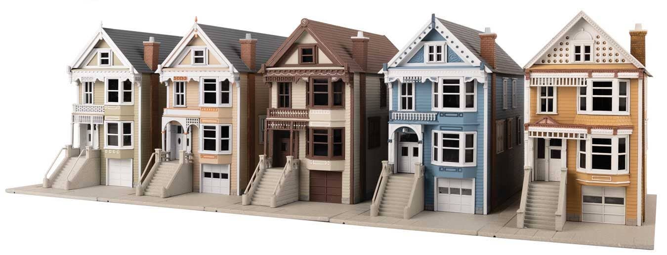 Walthers 931-B950 HO Victorian House Building Kit (Set of 5)